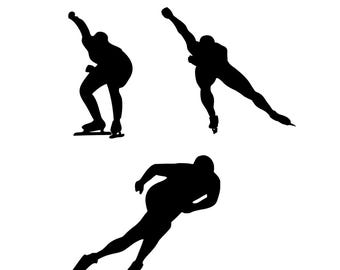 Choose Speed Skater Vinyl Decal, Choose Color and Size