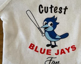 Personalized Blue Jays Baby Bodysuit, Baseball Gift