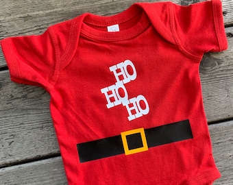 HoHoHo Santa Baby Clothing, Santa Suit, Christmas Baby Bodysuit, Toddler's Christmas Clothing, Romper, Creeper, Baby Grow, Shirt