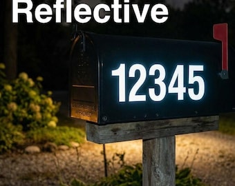Reflective or Non Reflective Street Address Numbers, Vinyl House Decal, Mailbox Numbers
