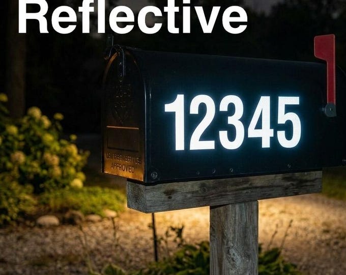 Reflective or Non Reflective Street Address Numbers, Vinyl House Decal, Mailbox Numbers