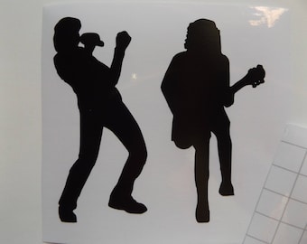 AC/DC Vinyl Decal, Brian Johnson and Angus Young Decal, Car, Laptop, Wall, Guitar Decal Sticker, Indoor or Outdoor Vinyl Sticker
