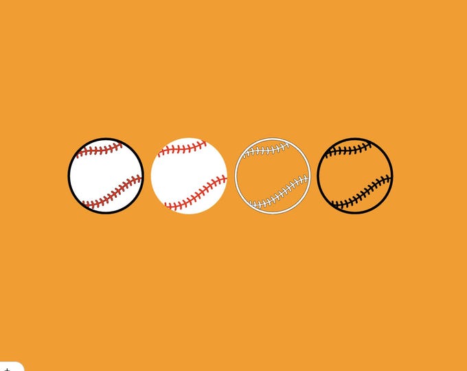 Baseball vinyl decal, Choose Size and Colour