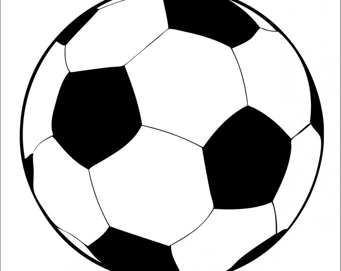 Pack of 10 Soccer Ball Die Cuts, Cut Outs, available in 1 to 6.5 inch, Printed Soccer Balls World Cup Soccer Party Banner or Cupcake Toppers