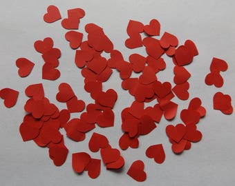 Pack of 100 Heart Die Cuts, Valentine Hearts, Heart Cut Outs, Paper or Cardstock Red or White, Confetti (Listing 64)