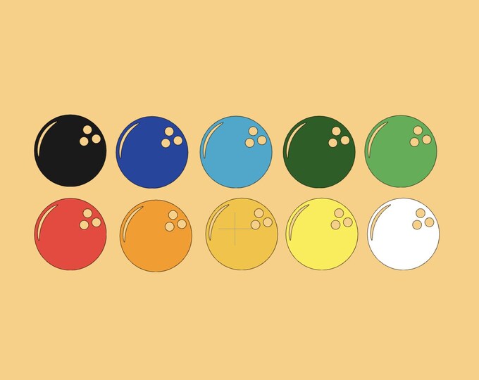 Bowling Ball vinyl decal, Choose Size and Colour