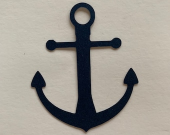 Choose Color and Size Anchor Paper Die Cuts, Nautical Theme Cut Outs, 65lb Cardstock, 31 Colors to choose from, Boat, Sailer