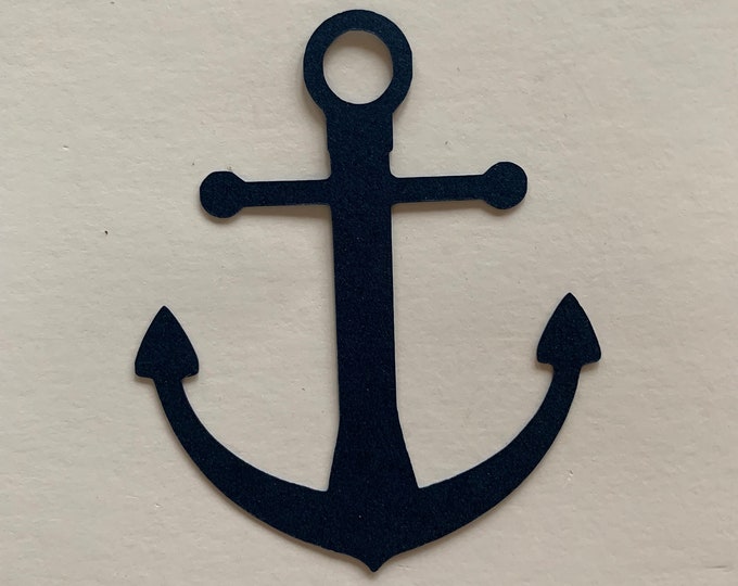 Choose Color and Size Anchor Paper Die Cuts, Nautical Theme Cut Outs, 65lb Cardstock, 31 Colors to choose from, Boat, Sailer