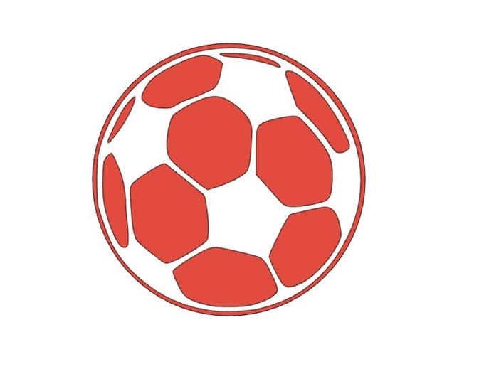Canada Soccer Ball vinyl decal, Choose Size, Bumper Sticker, Window Decal, Red and White