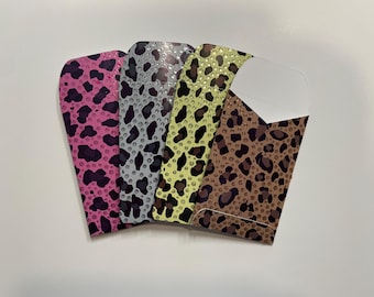 4-Pack Tiger Print Gift Card Holders, Graduation, Birthday or Wedding Mini Envelopes for Gift Card