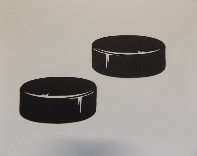 Paper Die Cuts Hockey Pucks, Paper Cut Outs, Choose Size Available 2" to 9" Wide in Black,  Hockey Puck Die Cuts, Hockey Party, Stanley Cup
