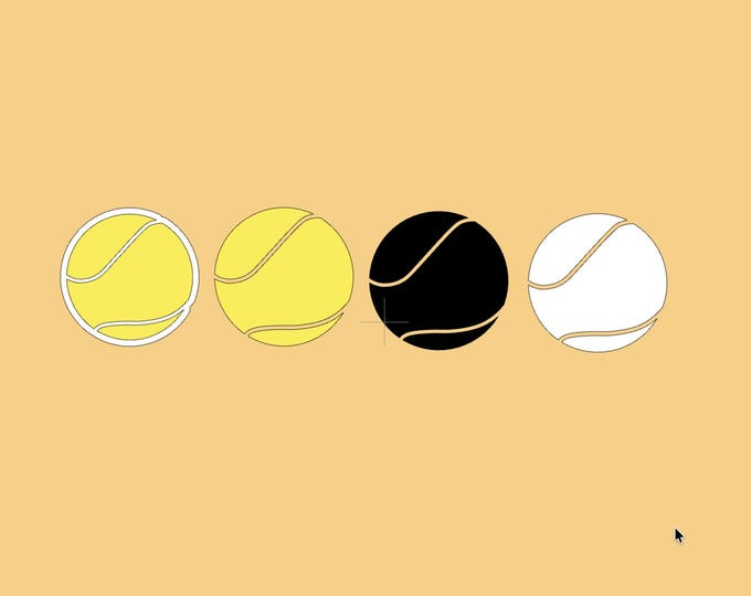 Tennis Ball vinyl decal, Choose Size and Colour