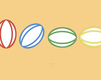 Rugby Ball vinyl decal, Choose Size and Colour