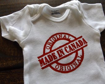 Made in Canada Baby Bodysuit: Funny Canadian Roots
