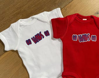 Personalized Montreal Canadiens Baby Bodysuit: "GO HABS GO" Hockey Apparel