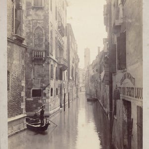 vintage photo ancienne  Venise Rio Bernardo - papier albuminé - montée sur carte - Photo Salviati - 1890
