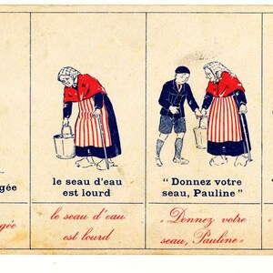 Ancienne carte de lecture scolaire - lettre S