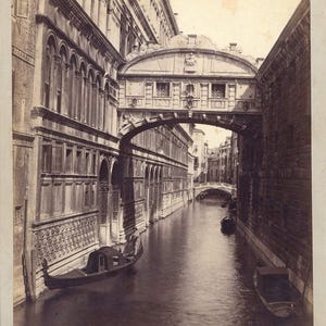 vintage photo ancienne  Venise Pont des Soupirs - papier albuminé - montée sur carte - Photo Salviati - 1890