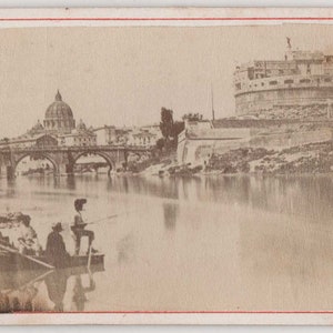 vintage photo ancienne  Château Saint Ange Rome - papier albuminé - montée sur carte - CDV