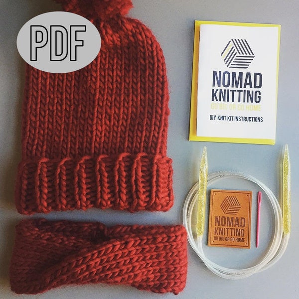 Boho Beanie Mütze Strickanleitung - Sofortiger PDF Download