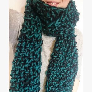 2 Colour Super Chunky Scarf Knitting Pattern Instant PDF Download image 5