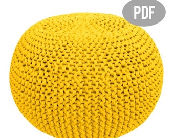 Foot Pouf Basic Knitting Pattern - Instant PDF Download