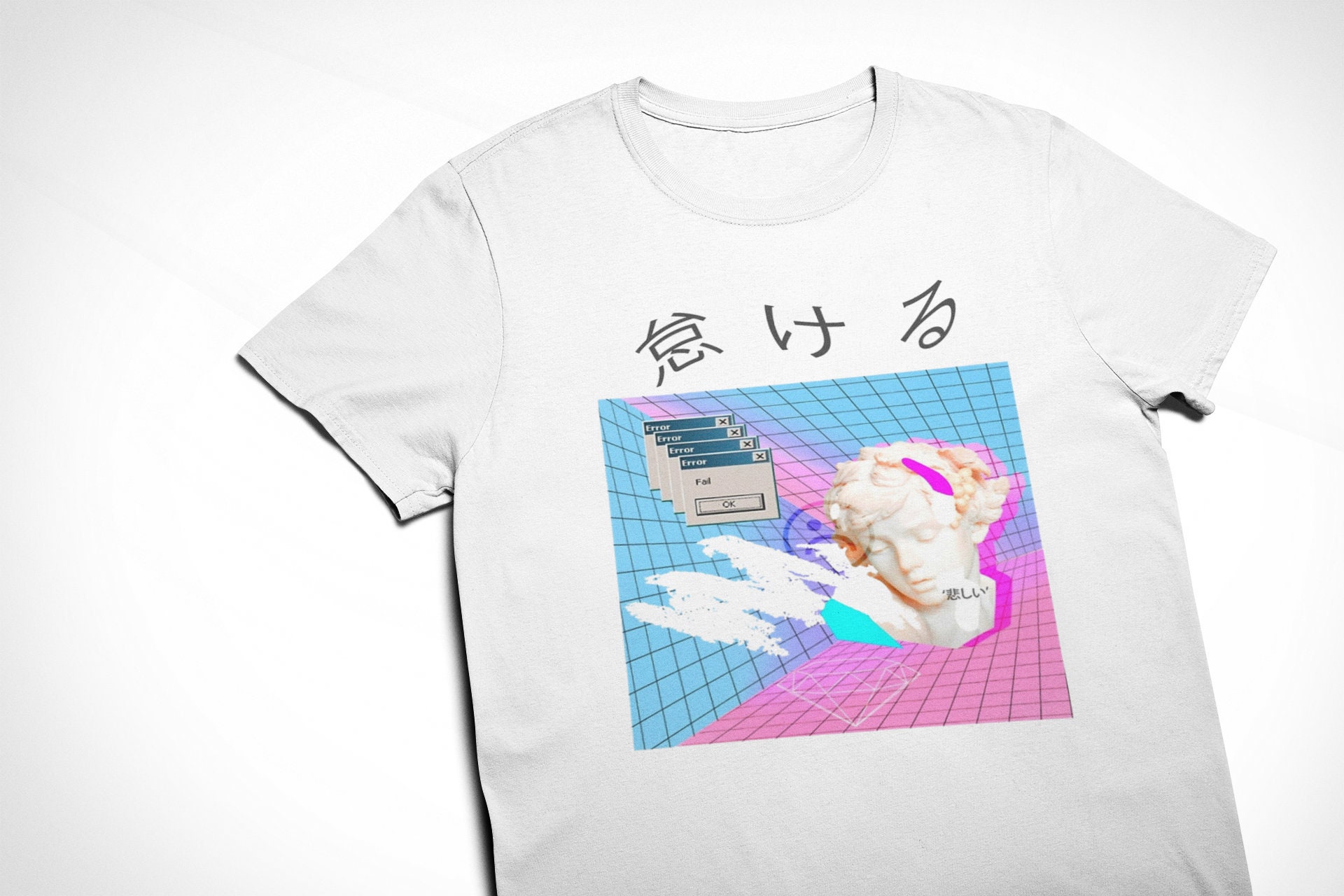 Vaporwave T Shirt Japan Error 90s 80s Gift Statue Sad Boy E Etsy Denmark