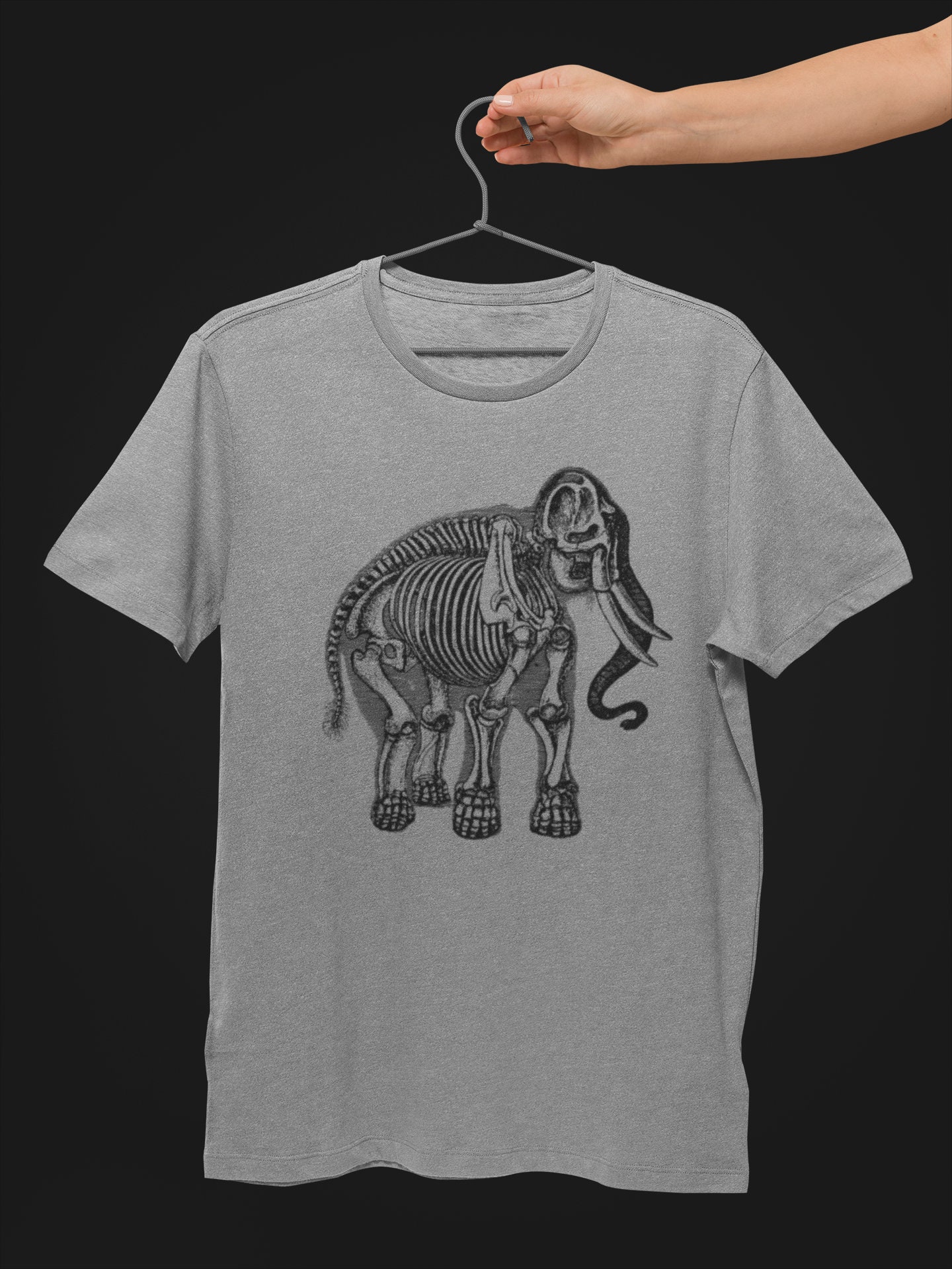 Elephant Skeleton Minimal Tshirt Animal Bones Line Art African - Etsy