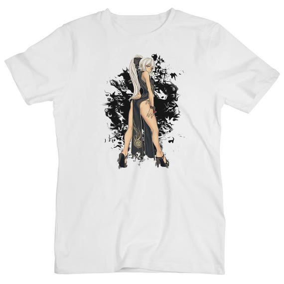 sexy anime girl 3x xxxl men women t shirt hentai punk goth metal smoke  kawaii dragon dark gift cute art design graphic print tattoo white