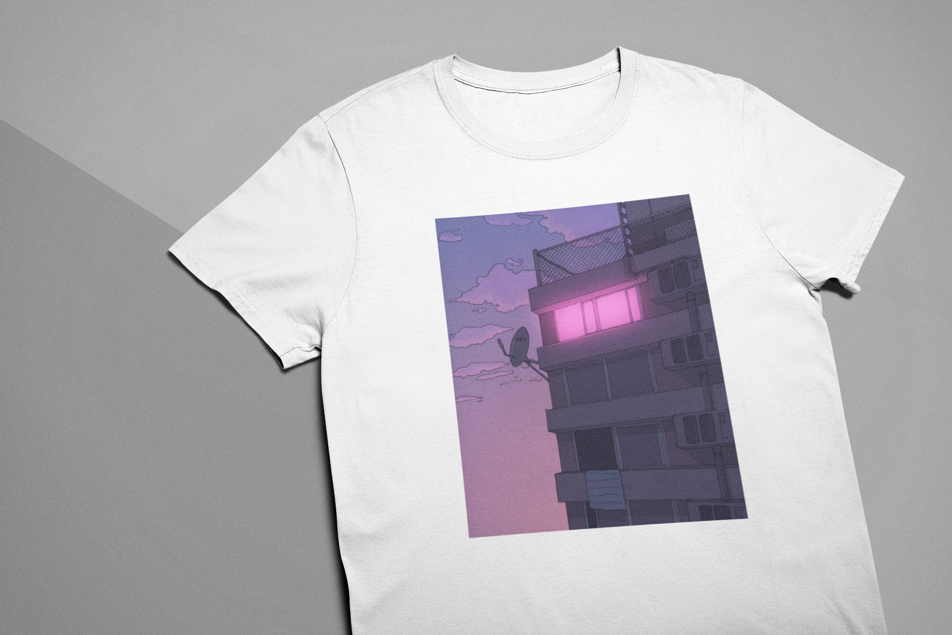 Lo Fi Aesthetic Clothes T Shirt Purple City Architecture Art | Etsy