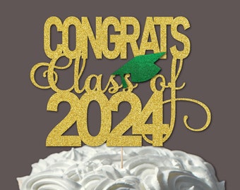 CONGRATS Class of 2023 Graduation Cake Topper, Graduate of 2023, Cake Topper, Glitter Graduation Cake Topper Decoration, Graduation Party G1