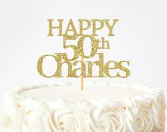 50th Cake Topper Etsy