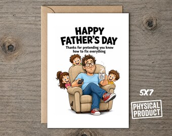 Carte de fête des pères amusante | Merci de prétendre que vous savez tout réparer | papa humoristique de Zazzle.be Liste d'envies Vous avez des idées ? Joli voeux pour la fête des pères