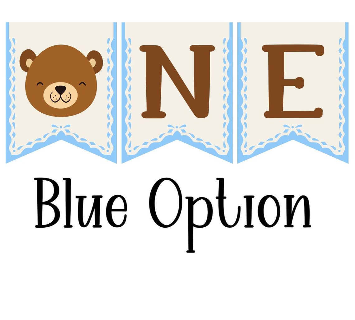 Bear One High Chair Banner - Bear 1st Birthday Decorations,Bear...