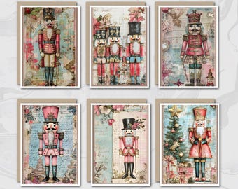 Vintage Nutcracker Christmas Cards: Retro Ballet Holiday Notes