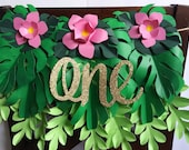 Tropical Birthday Highchair Banner First Birthday Highchair Banner Safari Theme Garland Bridal Shower Chair Garland Baby Shower Garland