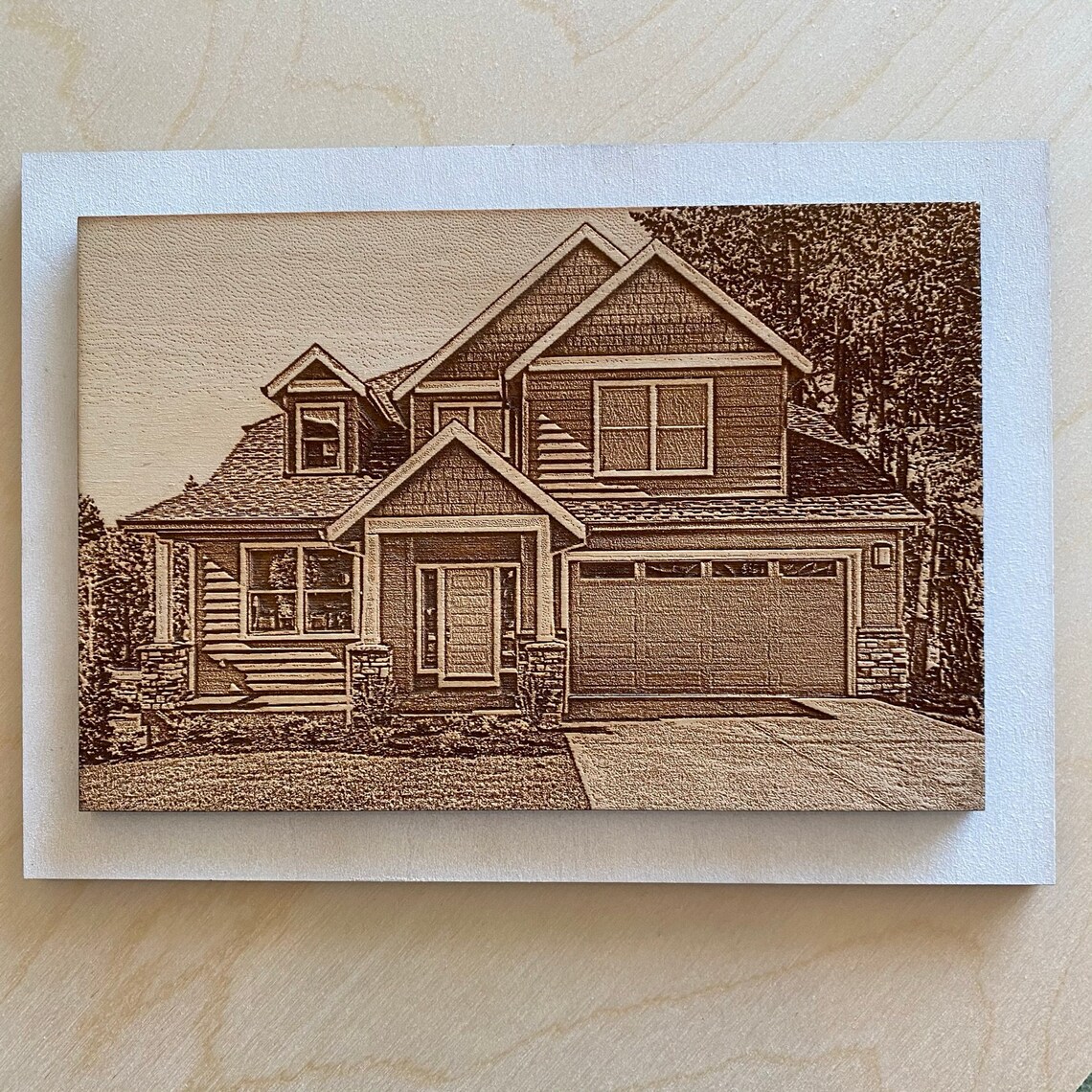 Wooden Engraved Photo 3 PIECE SET Personalized House Warming Etsy