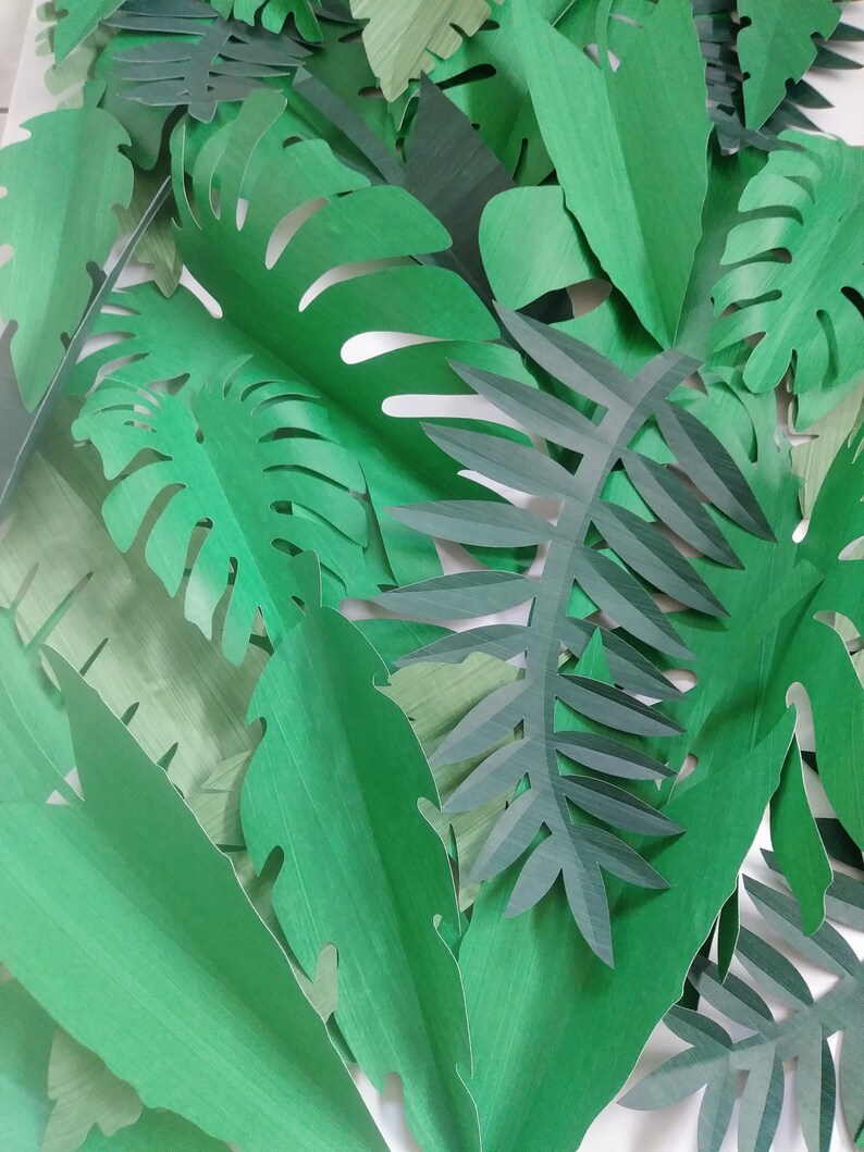 Tropical Leaves 30 Large Paper Jungle Safari Leaves DIY | Etsy