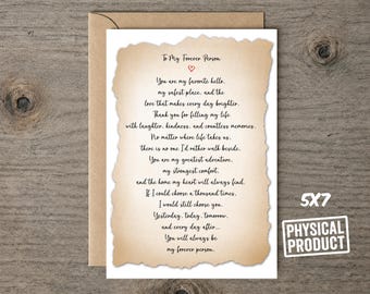 To My Forever Person Card, Romantic Love Letter, Soulmate Anniversary Gift, Heartfelt Keepsake, Partner Birthday Valentine's, Just Because