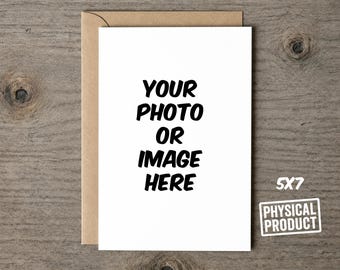 Custom Photo Greeting Card, Personalized Picture Card, Upload Any Photo, Custom Birthday Card, Anniversary Card, 5x7 Card