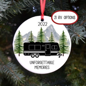 PERSONALIZED RV Ornaments, Sublimated Ceramic Christmas Ornament, Travel Trailer, Motorhome, Fifth Wheel, Camping Gift, RV Owners Custom