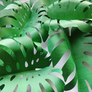 12 Green Paper Monstera Leaves 10 Inch Heavy Weight Paper Large ...