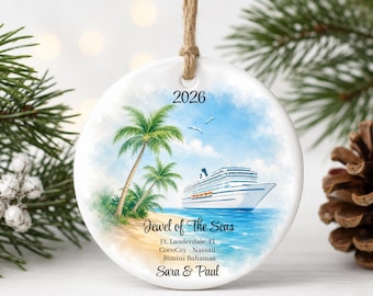 Personalized Cruise Vacation Ornament | Custom Cruise Ship Christmas Ornament | Family Vacation Keepsake | Souvenir | Cruise Lover Gift