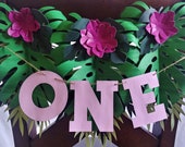 Tropical Birthday Highchair Banner High Chair Banner First Birthday Highchair Banner Safari Theme Highchair Banner Jungle Theme High Chair