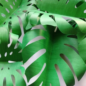 12 Green Paper Monstera Leaves 10 Inch Heavy Weight Paper Large ...