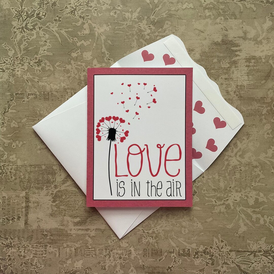 Love is in the Air Valentine's Day Greeting Card, HANDMADE, Love Letter ...