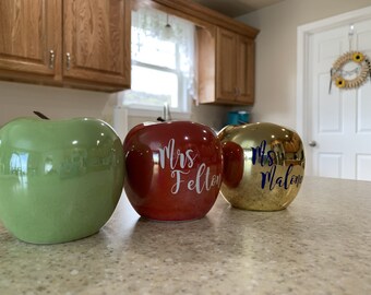 Personalized Teacher Gift Ceramic Apple Desk Decoration Paper Weight