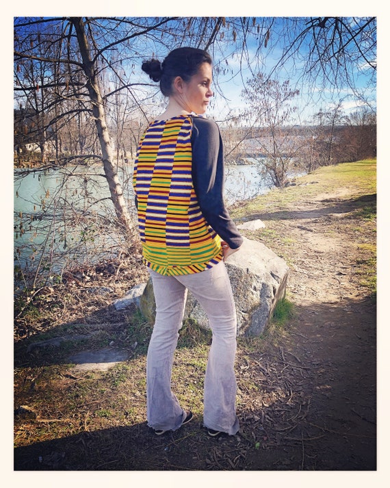 Pull sweat Wax pour femme sweat shirt femme Ankara pagne haut ethnique etait africain Sweat streetwear ethnique top Wax jaune Etsy France