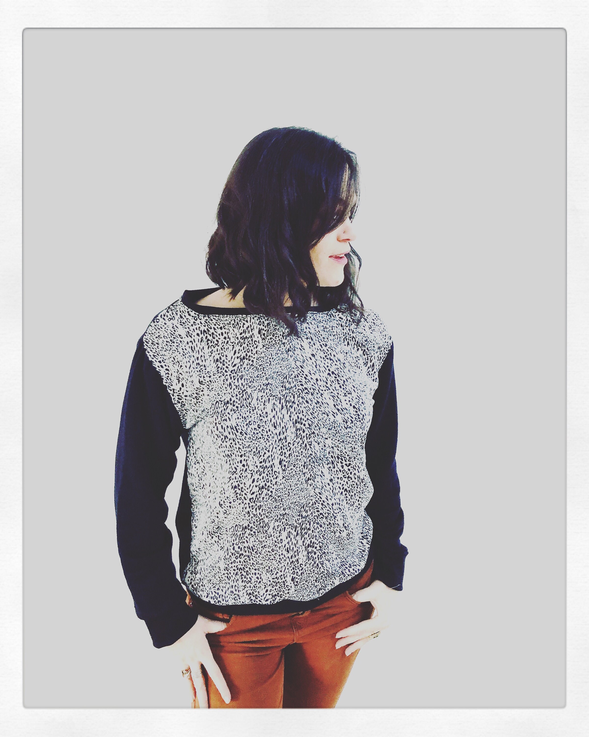 Sweat lopard noir et blanc pour femme, sweat-shirt ethnique,pull ...