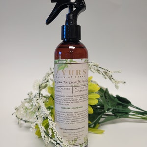 8oz kruidenhaartheeblad in vochtinbrengende crème, gevlochten lokspray, haargroei, amla, bhringraj, heermoes, neem, verlichting van jeuk, lichtgewicht, aloë